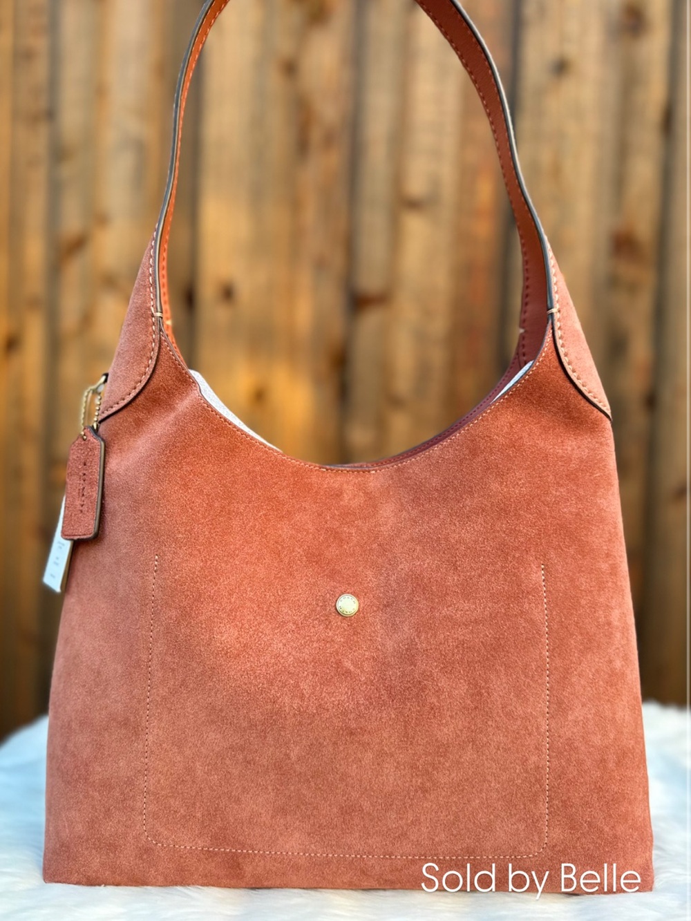 NWT Coach Suede Clay Brooklyn 34 - Picture 2 of 5